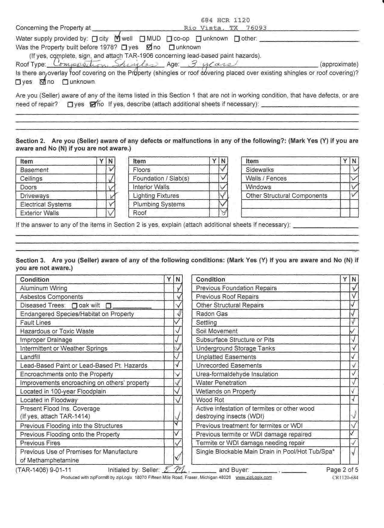 Seller's Disclosure (2)