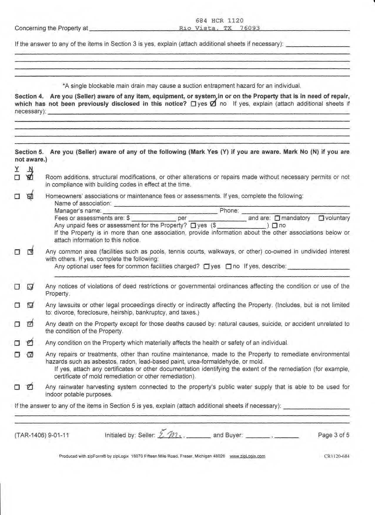 Seller's Disclosure (3)