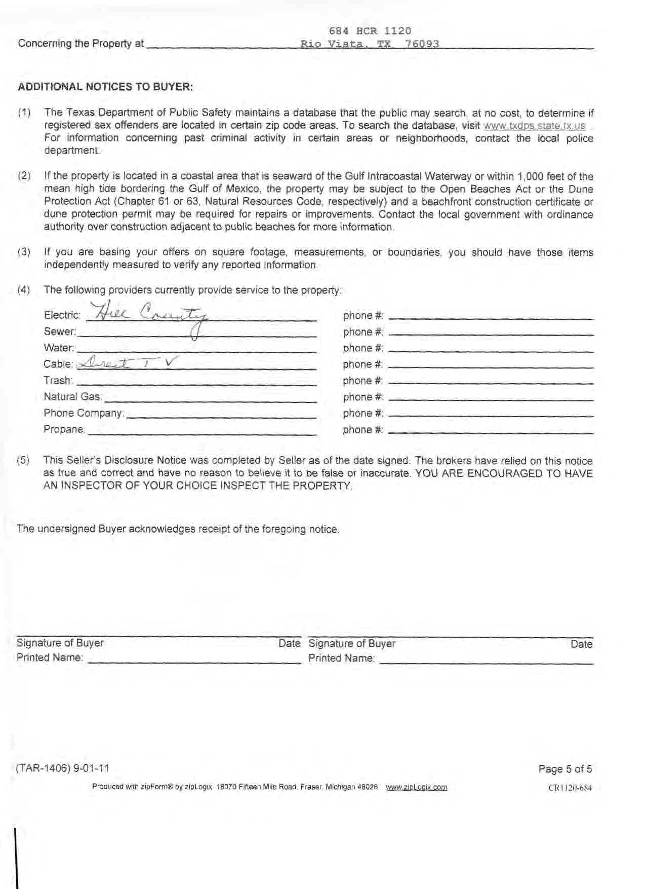 Seller's Disclosure (5)